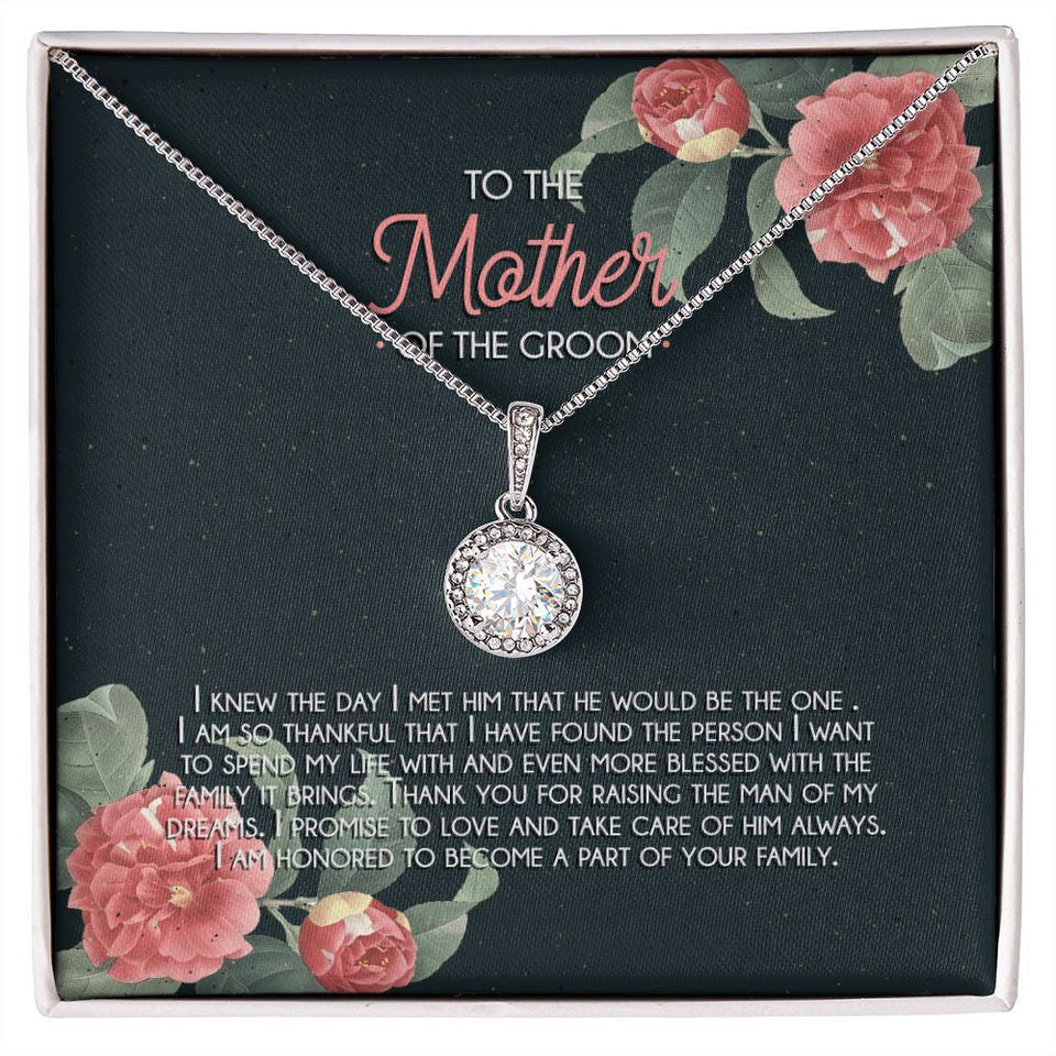 "Raising The Man Of My Dreams" Mother of the Groom Necklace Gift From Future Daughter In Law Bride Eternal Hope Pendant Jewelry Box Birthday Christmas Weddings Engagement Thanksgiving Graduation New Year