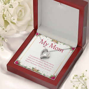 "Blessing Me With A Parent" Mom Christmas Necklace Gift From Daughter Son Forever Love Pendant Jewelry Box