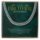 "Our Paths May Change" Brother of the Bride Wedding Day Necklace Gift Cuban Link Chain Jewelry Box