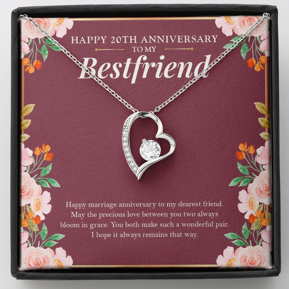 "Love Bloom In Grace" Bestfriend 20th Wedding Anniversary Necklace Gift From BFF Bestie Soul Sister Forever Love Pendant Jewelry Box