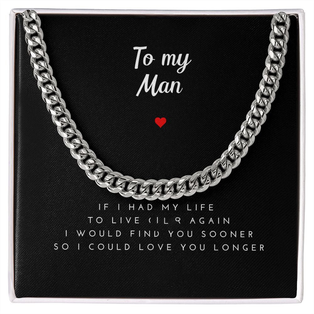 Boyfriend and Husband Necklace - To Love You Longer Cuban Link Chain Necklace