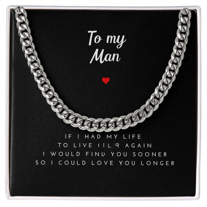 Boyfriend and Husband Necklace - To Love You Longer Cuban Link Chain Necklace