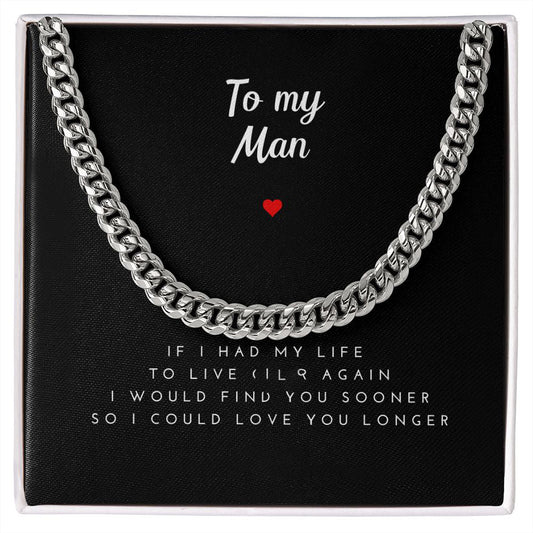 Boyfriend and Husband Necklace - To Love You Longer Cuban Link Chain Necklace