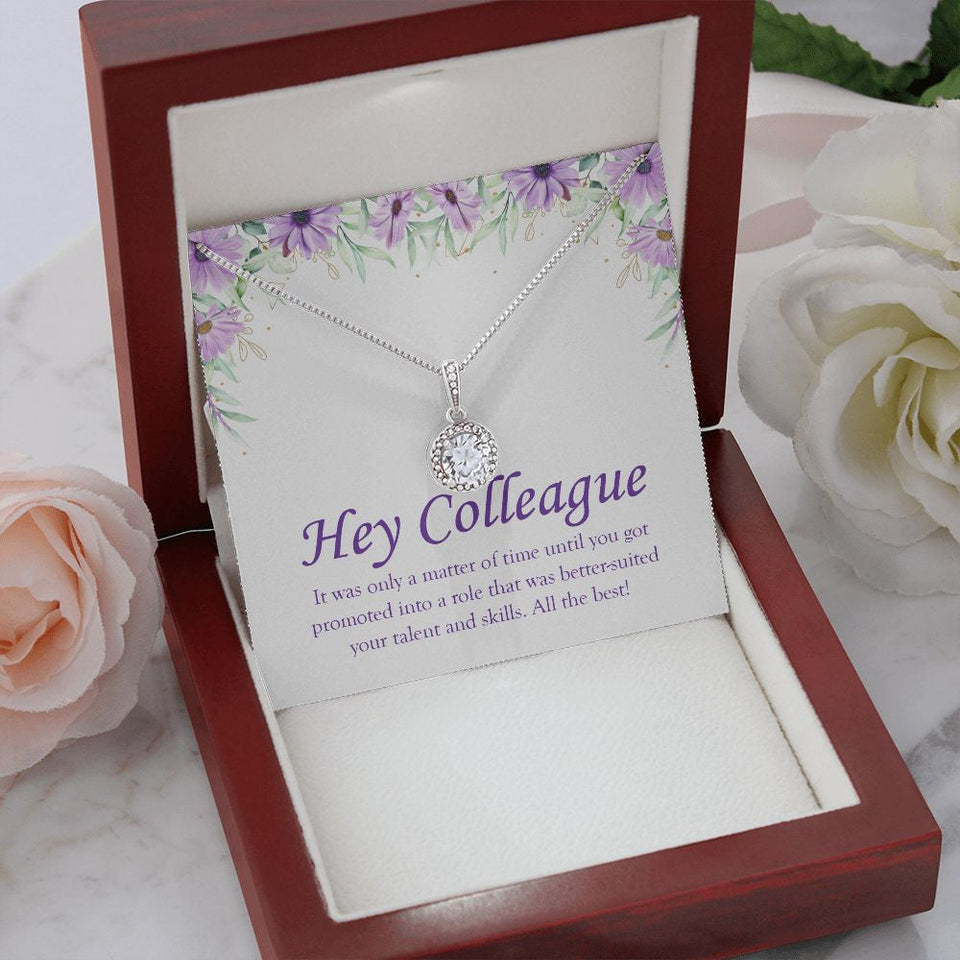 "Better Suited Your Talent And Skills" Colleague Job Promotion Necklace Gift From Co-worker Friends Eternal Hope Pendant Jewelry Box