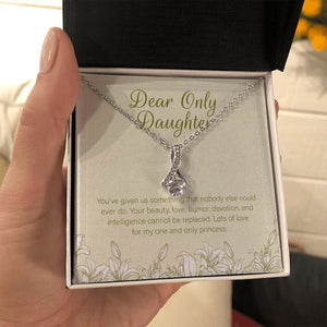 "One And Only Princess" Only Daughter Necklace Gift From Mom Dad Alluring Beauty Pendant Jewelry Box Birthday Graduation Christmas Wedding