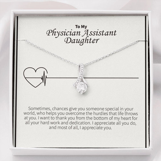 "I Appreciate You" Physician Assistant Daughter Necklace Gift From Mom Dad Alluring Beauty Pendant Jewelry Box Promotion Work Anniversary Birthday Thanksgiving