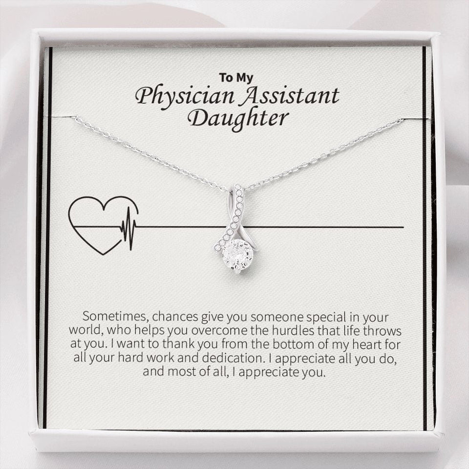 "I Appreciate You" Physician Assistant Daughter Necklace Gift From Mom Dad Alluring Beauty Pendant Jewelry Box Promotion Work Anniversary Birthday Thanksgiving