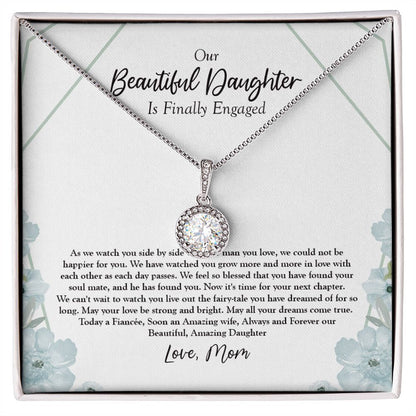 "Fairy Tale Dream" Beautiful Daughter Engagement Necklace Gift From Mom Dad Parents Eternal Hope Pendant Jewelry Box