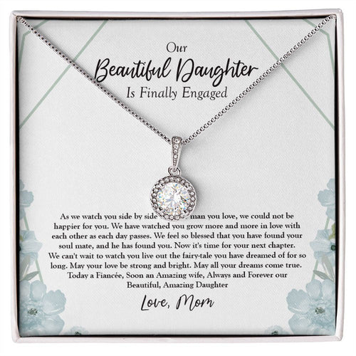 "Fairy Tale Dream" Beautiful Daughter Engagement Necklace Gift From Mom Dad Parents Eternal Hope Pendant Jewelry Box