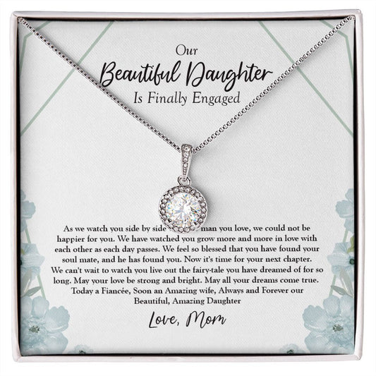 "Fairy Tale Dream" Beautiful Daughter Engagement Necklace Gift From Mom Dad Parents Eternal Hope Pendant Jewelry Box