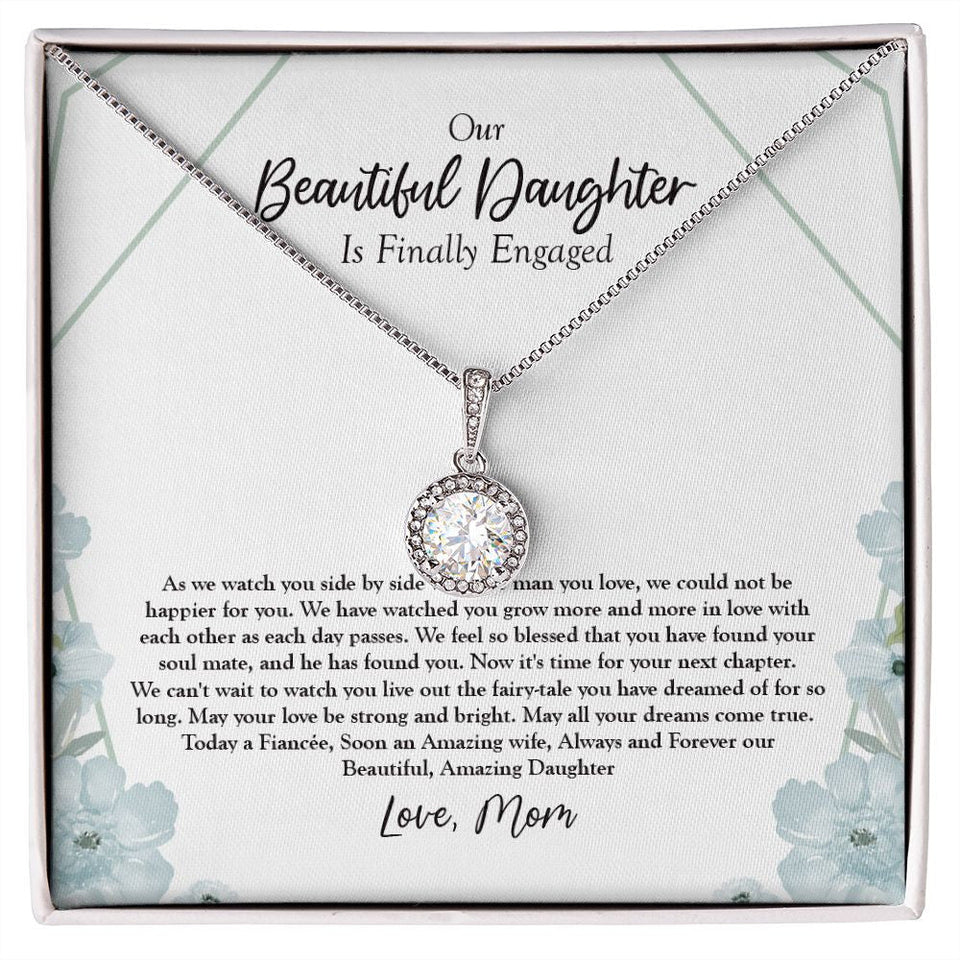 "Fairy Tale Dream" Beautiful Daughter Engagement Necklace Gift From Mom Dad Parents Eternal Hope Pendant Jewelry Box