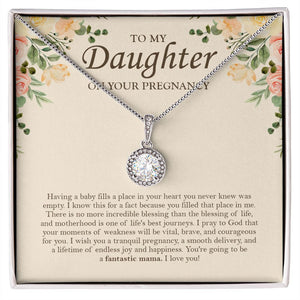 "Blessing Of Life" Pregnant Daughter Necklace Gift From Mom Eternal Hope Pendant Jewelry Box Baby Shower Birthday Christmas