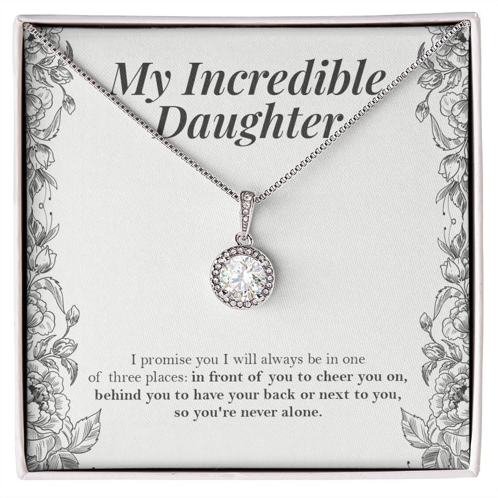 "One Of Three Places" Incredible Daughter Necklace Gift From Mom Dad Parents Eternal Hope Pendant Jewelry Box Birthday Christmas Graduation New Year
