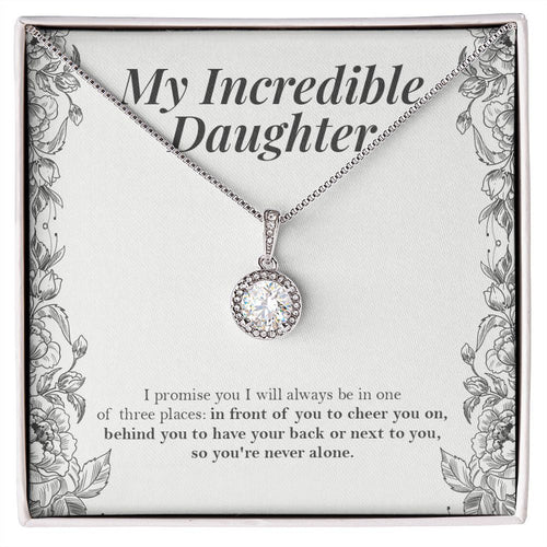 "One Of Three Places" Incredible Daughter Necklace Gift From Mom Dad Parents Eternal Hope Pendant Jewelry Box Birthday Christmas Graduation New Year