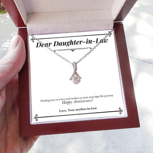 "Married Life Journey" Daughter In Law Wedding Anniversary Necklace Gift From Mother-In-Law Father-In-Law Alluring Beauty Pendant Jewelry Box