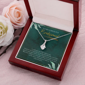 "Look Forward To" Gorgeous Bridesmaid Wedding Day Necklace Gift From Bride Alluring Beauty Pendant Jewelry Box