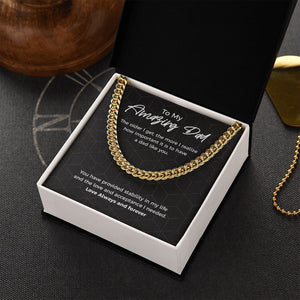 "Stability in my Life" Amazing Dad Necklace Gift From Daughter Son Cuban Link Chain Jewelry Box Fathers Day Birthday Christmas Valentines