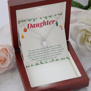 "Precious Gift" Daughter Christmas Necklace Gift From Mom Dad Eternal Hope Pendant Jewelry Box