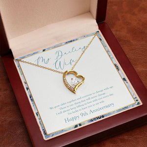 "Continue To Change" Darling Wife 9th Wedding Anniversary Necklace Gift  From Husband Forever Love Pendant Jewelry Box