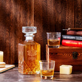 CAMPBELL Personalised Decanter Set wooden box and Ice 10