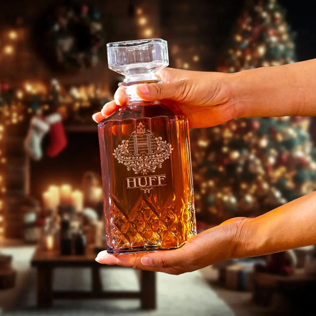 HUFF Personalized Decanter Set, Premium Gift for Christmas to enjoy holiday spirit 5
