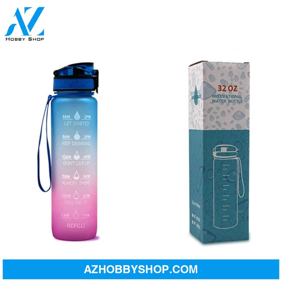 1L Tritan Water Bottle With Time Marker Bounce Cover Motivational Cycling Leakproof Cup For Sports