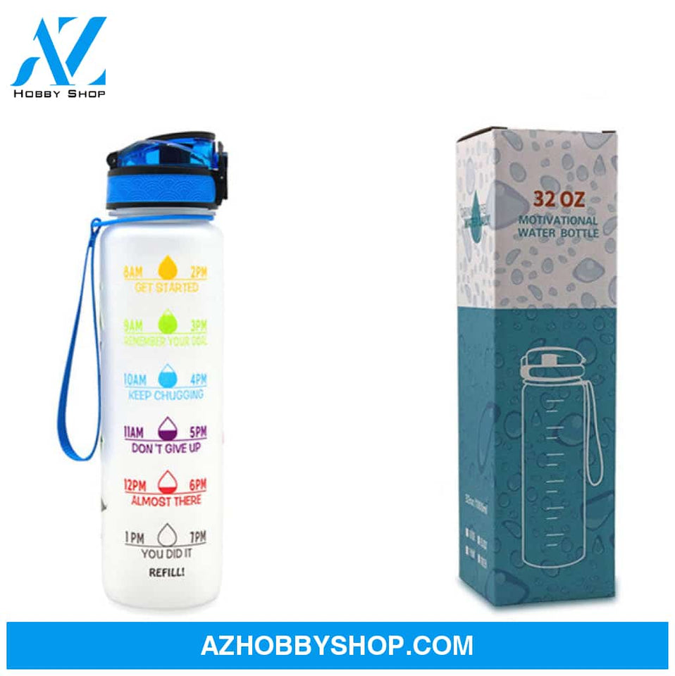 1L Tritan Water Bottle With Time Marker Bounce Cover Motivational Cycling Leakproof Cup For Sports