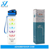 1L Tritan Water Bottle With Time Marker Bounce Cover Motivational Cycling Leakproof Cup For Sports