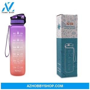 1L Tritan Water Bottle With Time Marker Bounce Cover Motivational Cycling Leakproof Cup For Sports