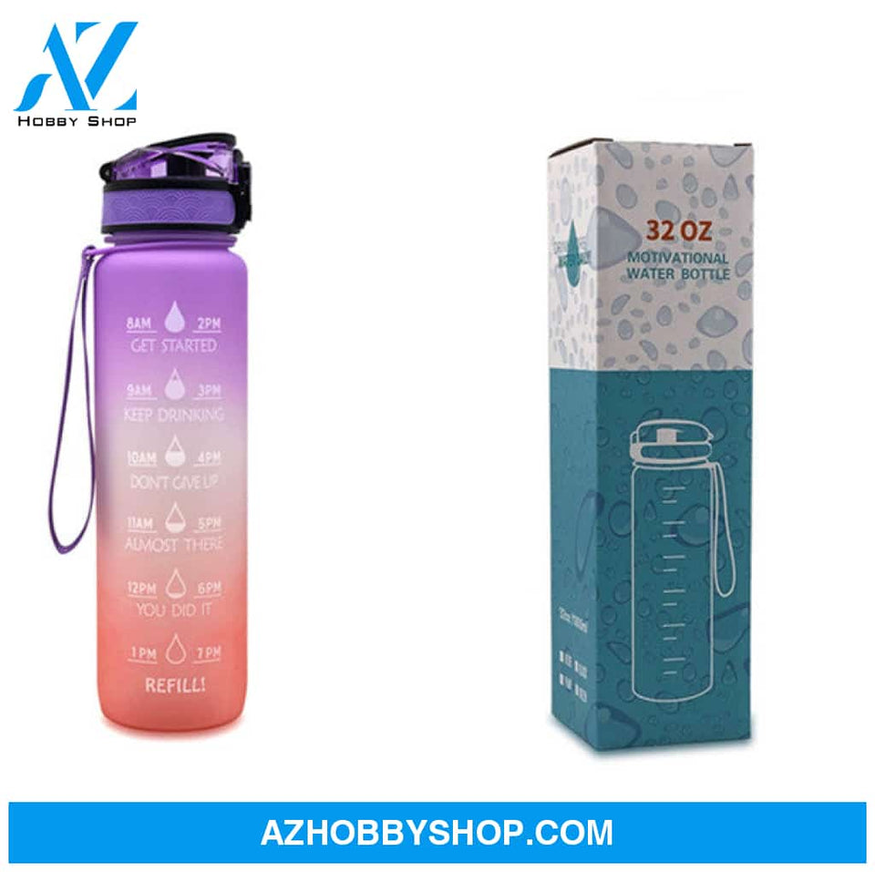 1L Tritan Water Bottle With Time Marker Bounce Cover Motivational Cycling Leakproof Cup For Sports