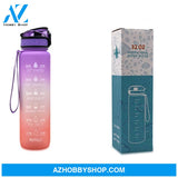 1L Tritan Water Bottle With Time Marker Bounce Cover Motivational Cycling Leakproof Cup For Sports