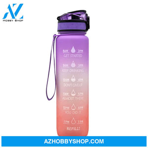 1L Tritan Water Bottle With Time Marker Bounce Cover Motivational Cycling Leakproof Cup For Sports