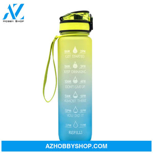 1L Tritan Water Bottle With Time Marker Bounce Cover Motivational Cycling Leakproof Cup For Sports