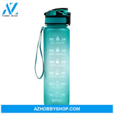1L Tritan Water Bottle With Time Marker Bounce Cover Motivational Cycling Leakproof Cup For Sports