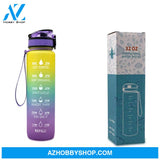 1L Tritan Water Bottle With Time Marker Bounce Cover Motivational Cycling Leakproof Cup For Sports