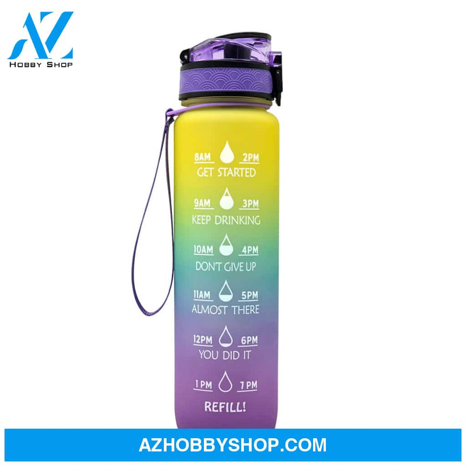 1L Tritan Water Bottle With Time Marker Bounce Cover Motivational Cycling Leakproof Cup For Sports
