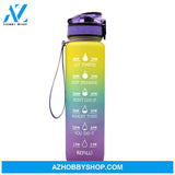 1L Tritan Water Bottle With Time Marker Bounce Cover Motivational Cycling Leakproof Cup For Sports