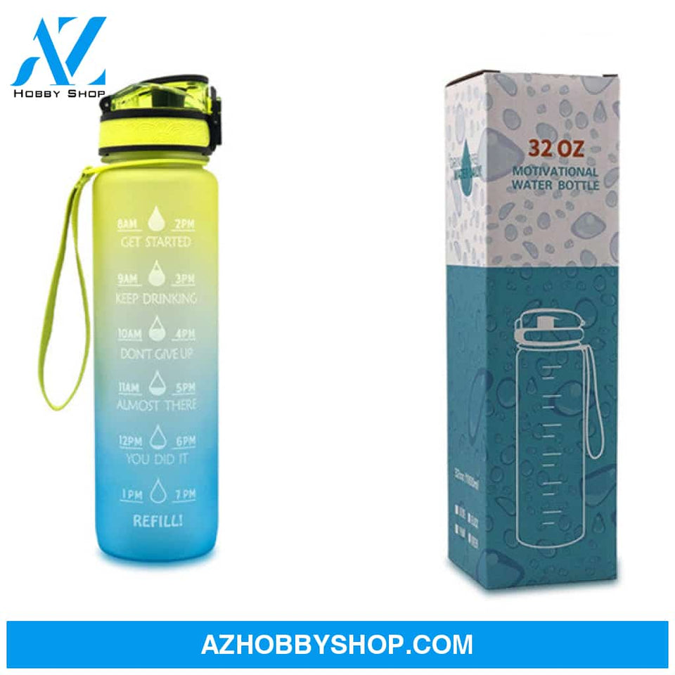 1L Tritan Water Bottle With Time Marker Bounce Cover Motivational Cycling Leakproof Cup For Sports