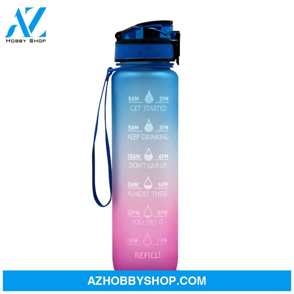 1L Tritan Water Bottle With Time Marker Bounce Cover Motivational Cycling Leakproof Cup For Sports