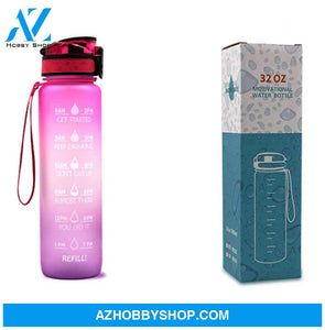 1L Tritan Water Bottle With Time Marker Bounce Cover Motivational Cycling Leakproof Cup For Sports