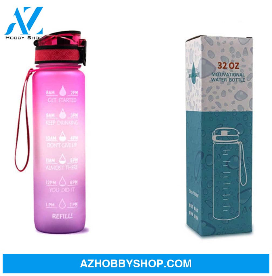 1L Tritan Water Bottle With Time Marker Bounce Cover Motivational Cycling Leakproof Cup For Sports