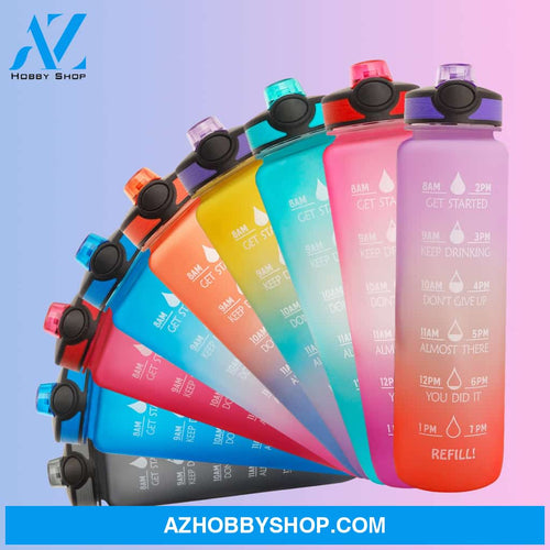 1L Tritan Water Bottle With Time Marker Bounce Cover Motivational Cycling Leakproof Cup For Sports