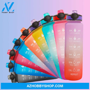 1L Tritan Water Bottle With Time Marker Bounce Cover Motivational Cycling Leakproof Cup For Sports