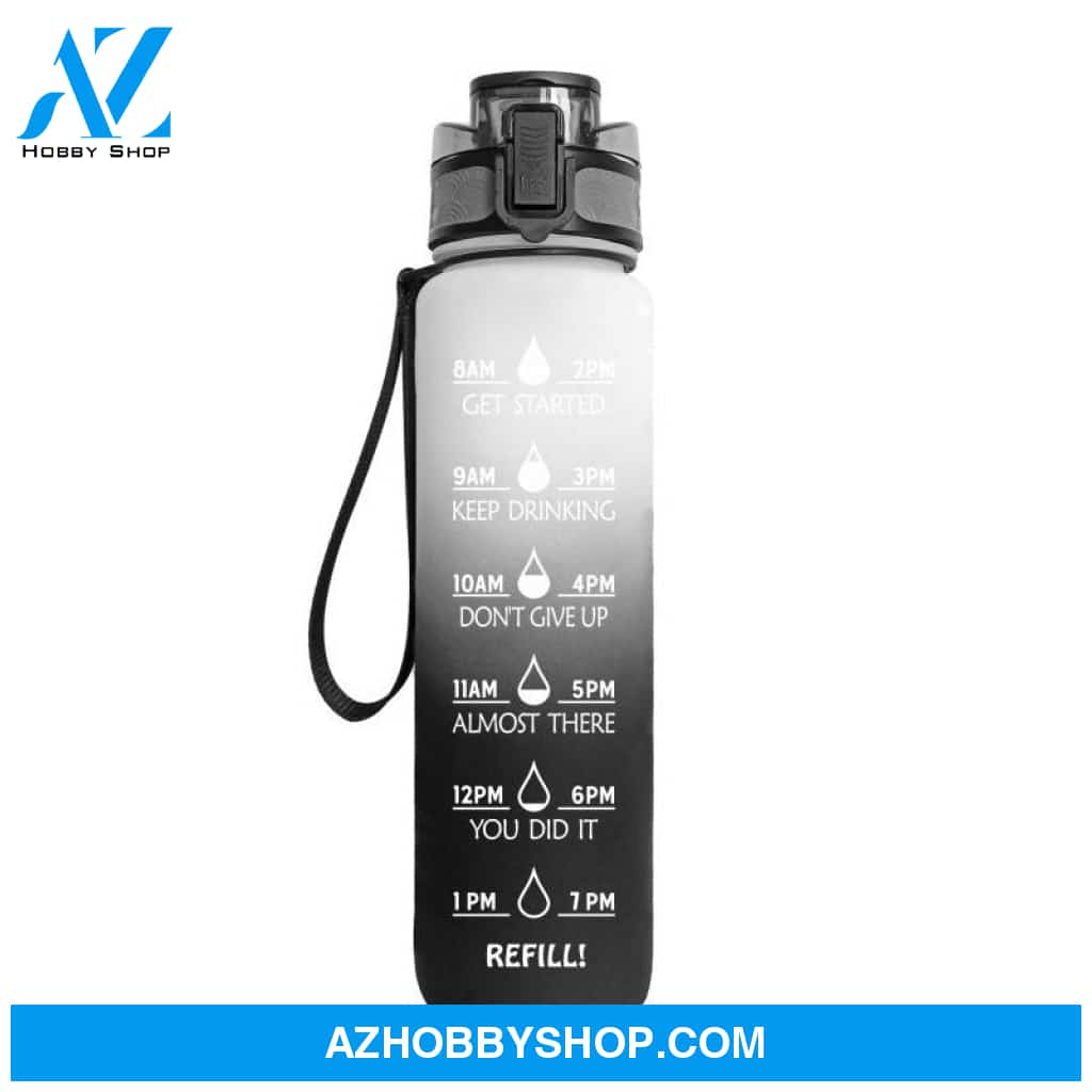 1L Tritan Water Bottle With Time Marker Bounce Cover Motivational Cycling Leakproof Cup For Sports
