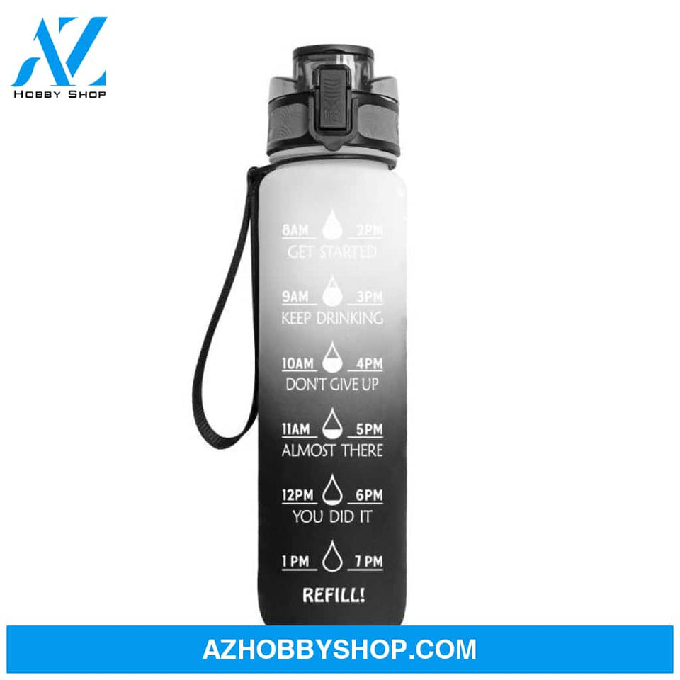 1L Tritan Water Bottle With Time Marker Bounce Cover Motivational Cycling Leakproof Cup For Sports