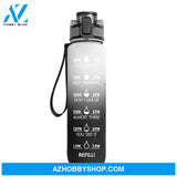 1L Tritan Water Bottle With Time Marker Bounce Cover Motivational Cycling Leakproof Cup For Sports