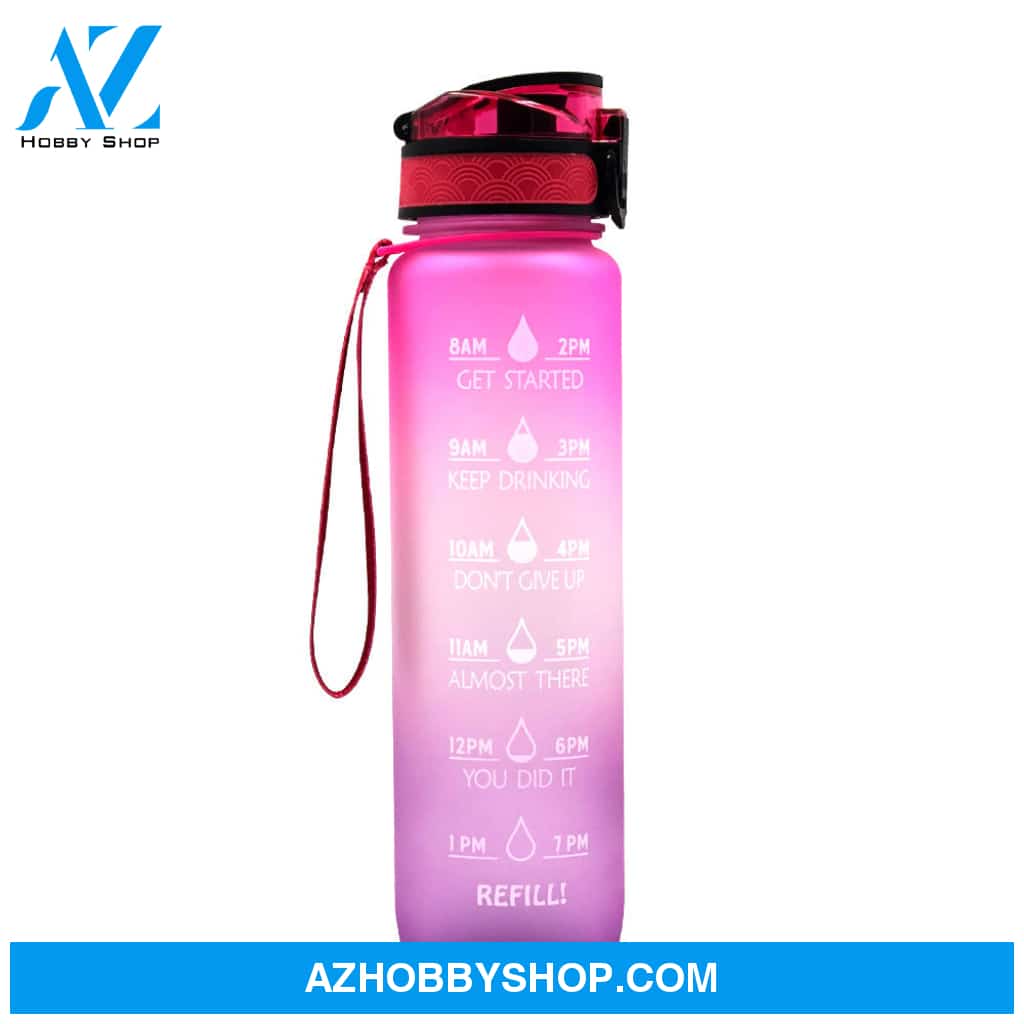 1L Tritan Water Bottle With Time Marker Bounce Cover Motivational Cycling Leakproof Cup For Sports