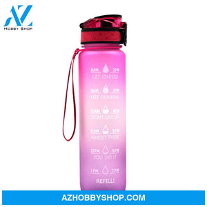 1L Tritan Water Bottle With Time Marker Bounce Cover Motivational Cycling Leakproof Cup For Sports