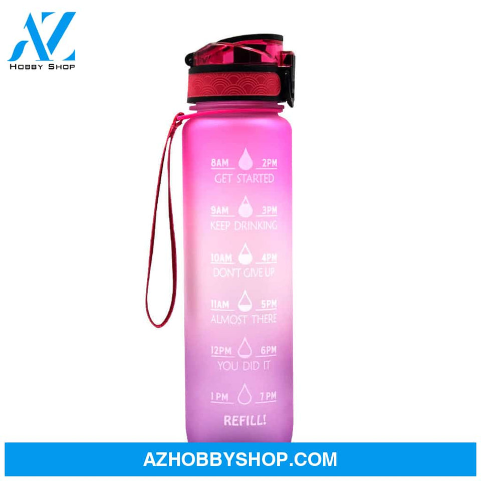 1L Tritan Water Bottle With Time Marker Bounce Cover Motivational Cycling Leakproof Cup For Sports