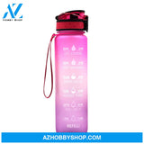 1L Tritan Water Bottle With Time Marker Bounce Cover Motivational Cycling Leakproof Cup For Sports